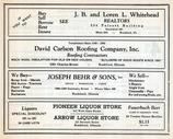 Whitehead Realtors, David Carlson Roofing Co., Joseph Behr and Sons, Pioneer Liquor Store, Winnebago County 1930c